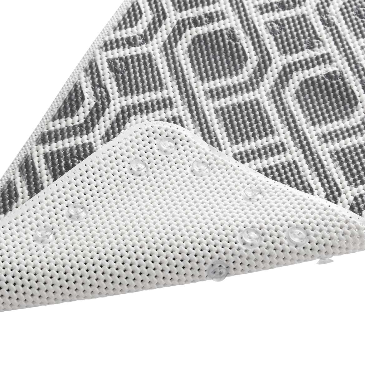 17 in. x 36 in. Cushioned Bathtub Mat, Grey Fretwork